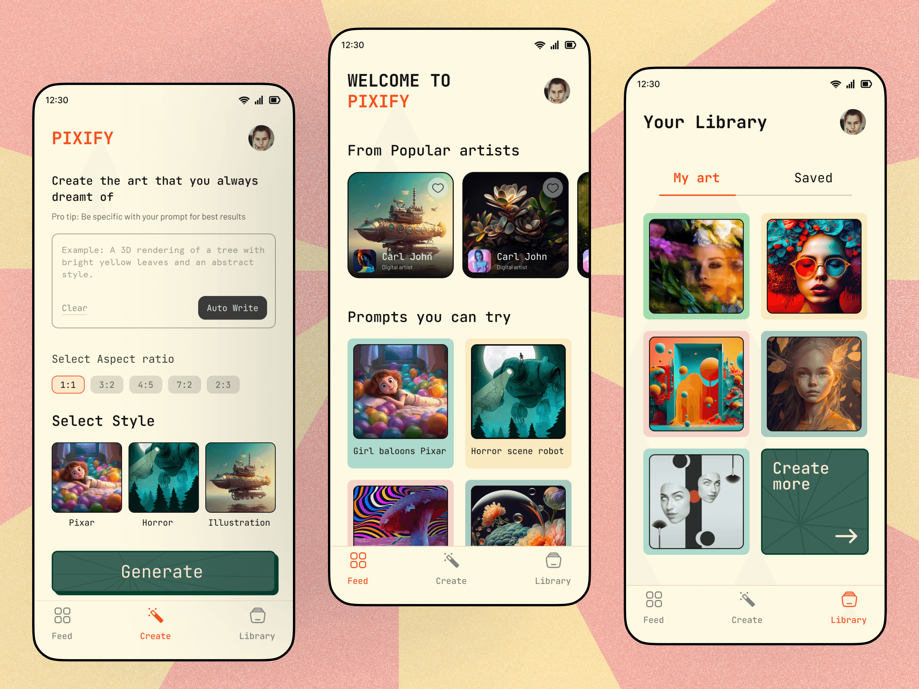 Visual design drill — multi-screen showcase